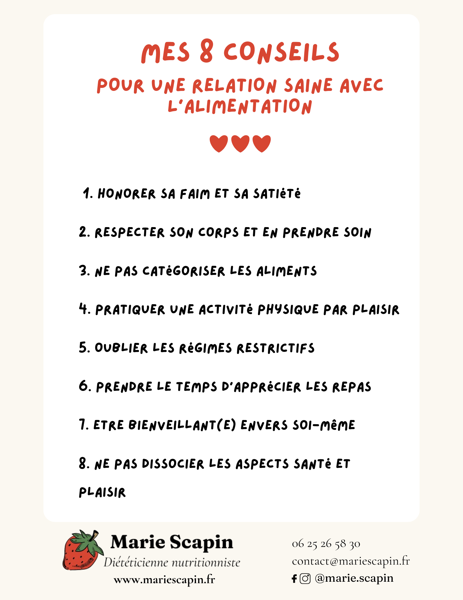 Conseils pour avoir une relation saine avec l'alimentation